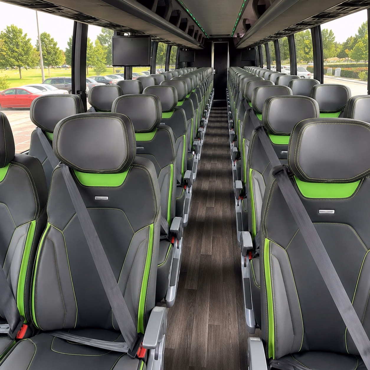pontiac charter bus rental interior